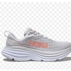 Hoka Gray Sneakers with Thick Sole and Low-Top Design